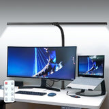 LED Desk Lamp for Office Dorm Home - Eye Caring Desk Light with Timer, Remote Control 24W 5 Color Brightest Dual Screen Computer