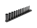 TEKTON 1/4 Inch Drive Deep 6-Point Impact Socket Set with Rail, 13-Piece (5/32-11/16 in.) | SID90101