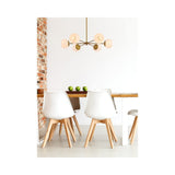 Living District Briggs 6-Light Mid-Century Metal Pendant In Brass And White