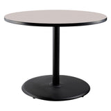 National Public Seating NPS 36 Round Cafe Table with Round Base, 30 Height, Particleboard Core/T-Mold, Grey Nebula Top, Black Fr