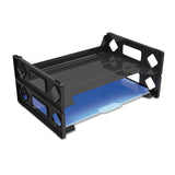 Universal 08100 Side Load Letter Desk Tray, Two Tier, Plastic, Black
