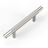 ROMATEE 10 Pack Brushed Satin Nickel knurled Cabinet Pulls,3 Inch(76mm) Hole Centers Solid Heavy Duty Kitchen Cabinet Handles Ha