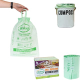 1.2 Gallon Compostable Drawstring Food Scrap Bags by BioBag, 80 Count, BPI Certified, Meets ASTM D6400 Standards, Made in USA, K