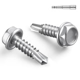 BNUOK #8 x 3/4 Inch Self Drilling Screws, 650pcs 3 lbs Self Tapping Screws for Metal, 410 Stainless Steel Hex Washer Head Sheet