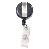 Advantus Deluxe Retractable Id Card Reel With Badge Holder - 12 / Box - Black