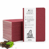 The Urban Nordic Tea Paper Pocket Notebook Pack Of 25 Scarlet Red | A6 Mini Pocket Diary 9 X 14 Cm | 64 Ruled Pages | Fsc Certif