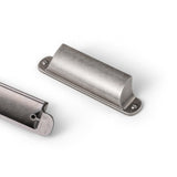 Goo-Ki Antique Silver Cabinet Cup Pulls Bin Drawer Pull 3(76mm) c-c,6 Pack Vintage Retro Silver Bar Channing Cup Handles Zinc Al