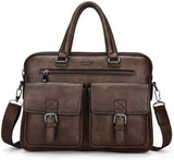 Blurism Pu Leather Shoulder Messenger Bag MenS Handbag Vintage Crossbody Bag Tote Waterproof Travel Business (Brown)