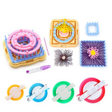 Ayasee Weaving Loom Kit, Flower Knitting Loom Kit, Frame Looms, Knitting Wool, Round/Square Knitting Looms Craft Kit Multi Color