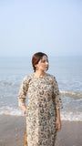 Anni Designer Women'S Rayon Blend Straight Printed Kurta With Pant (Tirah Cream_S_Cream_Small),Cream,S,,,