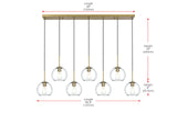 Living District Baxter 7-Light Metal & Glass Pendant In Chrome/Clear