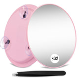 Suupvaor 30X Magnifying Mirror with 3 Suction Cups, Large 6inch Magnified 30X Travel Round Makeup Mirror with High Magnification