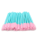 100pcs Mascara Wands Disposable Lash Brushes for Eyelash Extension Supplies Makeup Applicator Tool, Blue/Pink