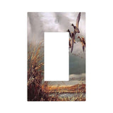 Rustic Wild Ducks Hunting Flying Single Rocker Light Switch Wall Plate Cover Decorative Electrical Faceplate for Bathroom Bedroo
