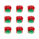 Bestewelry 10pcs Christmas Gift Box Lampwork Glass Beads Cartoon Christmas Charms Beads for DIY Bracelet Necklace Jewelry Making