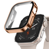 Adepoy 2 Pack Hard Case Compatible with Apple Watch 40mm Series 6/SE/5/4 with Tempered Glass Screen Protector, Rosegold/Clear Ul