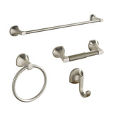 BGL Bathroom Hardware Set Brushed Nickel Adjustable Expandable Towel Bar 4-Piece Bathroom Accessory Set Wall Mounted Robe Hook T