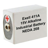 Exell 411A Alkaline 15V Battery Replaces NEDA 208, 10F20, BLR121, 411A ANSI 208 BA 331/U Burgess K10 Burgess U10 Eveready 10F20