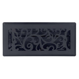 Sierra Grates Precision Flow 4x12 Steel Floor Register Floral Design, Cast Iron Black Finish Premium Home Vent Covers, Dur