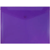 JAM PAPER Plastic Envelopes with Snap Closure - Letter Booklet - 9 3/4 x 13 - Purple - 12/Pack