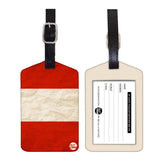 Nutcase Designer Luggage Travel Baggage Tags Set Of 2 With Name Card Inside Red & White