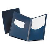 Oxford 57455 Twin Pocket Folder,Poly,Holds 200 Sheets,Ltr,Navy