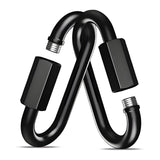2Pack Black Heavy Duty Quick Links, 4Inch Threaded Quick Chain Link Connectors, 3/8Locking Carabiners, 2000 LBS Capacity Cha