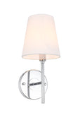 Living District Cason 1-Light Metal & Fabric Wall Sconce In Chrome/White