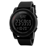 Skmei Sport Casual Style Watch For Men Digital Display Black Dial Pc Men'S Silica Gel Black Color Stylish Band, Water-Resistant