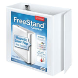 Cardinal 3 Ring Binder, 5 Inch FreeStand Binder with Magnetic Cover Flap, Shelf Pull and 5 Color-Coded Rings, ONE-TOUCH Easy Ope
