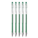 Penac FX3 Gel Glitter Pen 0.8mm Metallic Green (Pack of 5)