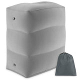 Krupavi Travel Foot Rest Pillow Inflatable Foot Rest With Drawstring Bag For Flight & Car Portable 3 Layer Height Adjustable