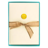 Graphique Smiley Face La Petite Presse Boxed Notecards - 10 Embossed and Embellished Gold Foil Yellow Smiley Face Emoji Blank Ca
