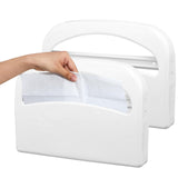 Domensi 2 Pcs Stainless Steel Toilet Seat Cover Dispenser Commercial Toilet Seat Wall Mount Half Fold Cover Holder with Screws f