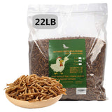 HANDPOINT 22 lbs Dried Mealworms, 100% Non-GMO Natural High-Protein,Treats for Chicken, Fish, Bird Food(22LB)