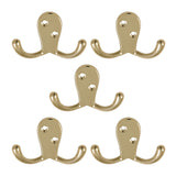 Design House 207753 WallMounted Double Hook for Coat Hat Towel Robe in Bathroom or Closet, 2.86 x 0.98 x 1.65, Polished Brass 1