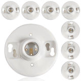 Saysurey 8 Pcs E26 Medium Base Ceiling Lamp Holder Keyless Light Sockets White Bulb Socket Incandescent Fluorescent CFL Lamp Hol