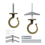 2 Sets Heavy-Duty Ceiling Hook for Multiple Surfaces - Supports 40 lbs, Versatile for Wood, Concrete & Drywall, Easy Install (An