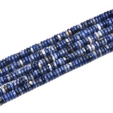 160pcs 6x2mm Natural Blue Sodalite Disk Rondelle Spacer Semi Precious Gemstone Loose Stone Beads for Jewelry Making 15 Inch