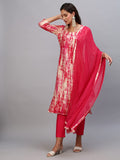 Gosriki Women'S Cotton Blend Printed Straight Kurta With Pant & Dupatta (Chitkabra-Pink-Gs_M_Pink_Medium),Pink,,B0BSVDQQCX