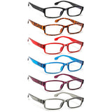 JOSCHOO 6 Pack Computer Reading Glasses for Women and Men with Comfortable Spring Hinges for Men and Womens Readers (6 Mix Clour