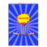 Funcart Customized Drawing File For Office/School Cricket Theme Personalized Name 100 Gsm Paper 7.5 * 11 Inches Digital