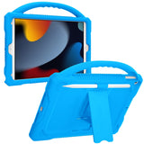 JOGUIIA Kids Case for iPad 9th 8th 7th Generation,Shockproof Silicone Kids Cover for iPad 10.2 2021/2020/2019 with Handle Stand for New Apple iPad 10.2 inch(Light Blue)