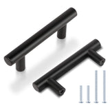 KNOBWELL 10 Pack 2-1/2 Black Kitchen Cabinet Pulls Dresser Handles, Drawer Pulls Bathroom Cabinet Handles 2-1/2 Inch, Modern Cup