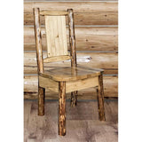 Montana Wooodworks Glacier Country Collection Side Dining Chair With Laser Engraved Pine Tree Design