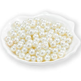 Guoxin 200Pcs Glass Pearl Beads Faux Pearls Round Czech Tiny Satin Luster Spacer Loose Beads Bulk with Holes Handcrafted for DIY