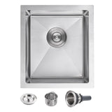 POPFLY 15x17 Inch Undermount Bar Prep Sink, 15Undermount Rectangle Kitchen Sink, 304 Stainless Steel Single Bowl Small Kitch
