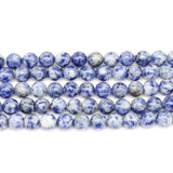Gemstone Beads for Jewelry Making, Sold per Bag 5 Strands Inside, Blue Spot Jasper 8mm