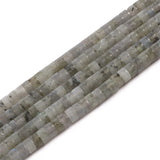 NITOPUPU 150Pcs 4 2mm Natural Spectrolite Spacer Stone Beads for Jewelry Making Supplies, Loose Semi Flat Round Gemstone Tube B