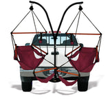 Hammaka Trailer Hitch Stand and 2 Burgundy Chairs Combo - Wood Dowels